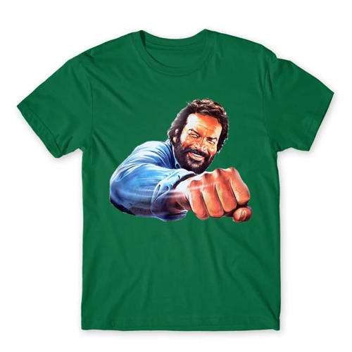 Zöld Bud Spencer férfi rövid ujjú póló - Pofon