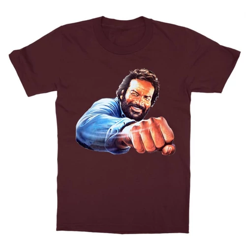 Bordó Bud Spencer gyerek rövid ujjú póló - Pofon