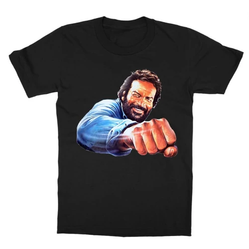 Fekete Bud Spencer gyerek rövid ujjú póló - Pofon