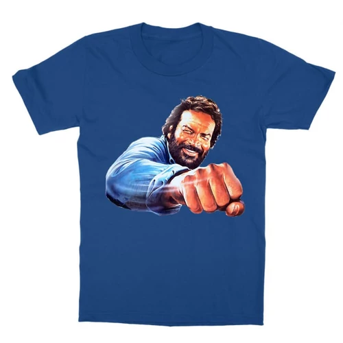 Királykék Bud Spencer gyerek rövid ujjú póló - Pofon