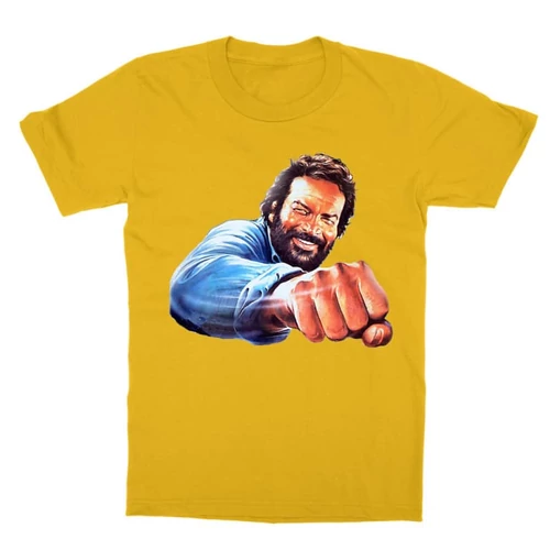 Sárga Bud Spencer gyerek rövid ujjú póló - Pofon