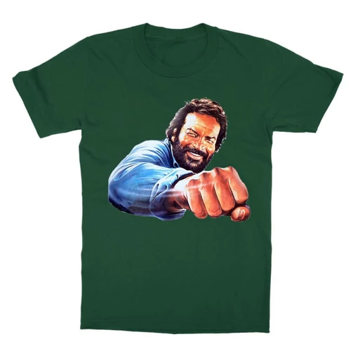 Sötétzöld Bud Spencer gyerek rövid ujjú póló - Pofon