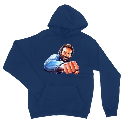 Királykék Bud Spencer unisex kapucnis pulóver - Pofon