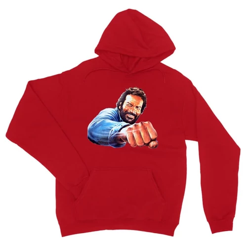 Piros Bud Spencer unisex kapucnis pulóver - Pofon