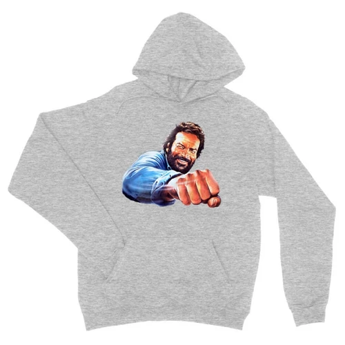 Sportszürke Bud Spencer unisex kapucnis pulóver - Pofon