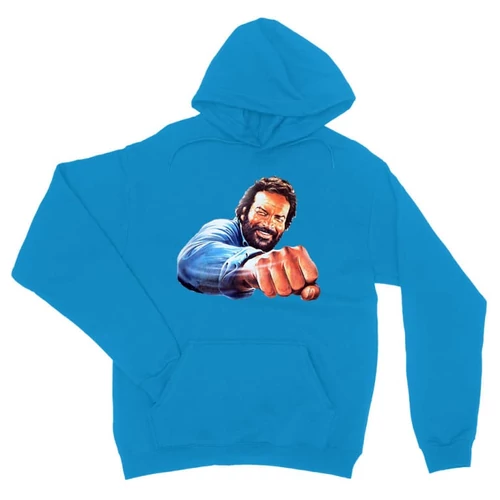 Zafírkék Bud Spencer unisex kapucnis pulóver - Pofon