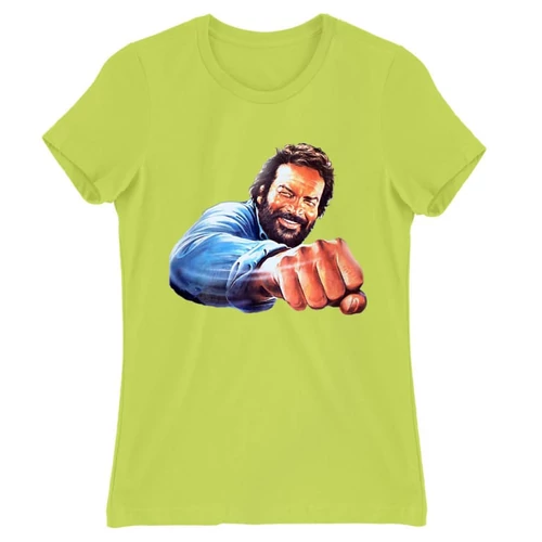 Almazöld Bud Spencer női rövid ujjú póló - Pofon
