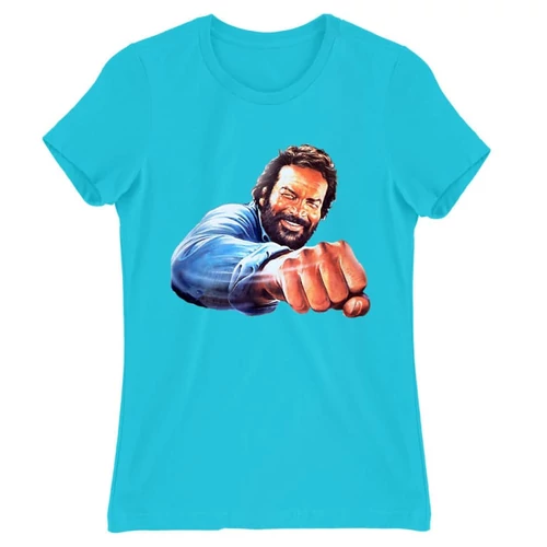 Atollkék Bud Spencer női rövid ujjú póló - Pofon