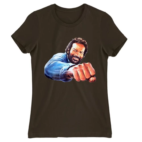 Barna Bud Spencer női rövid ujjú póló - Pofon