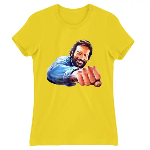 Citromsárga Bud Spencer női rövid ujjú póló - Pofon