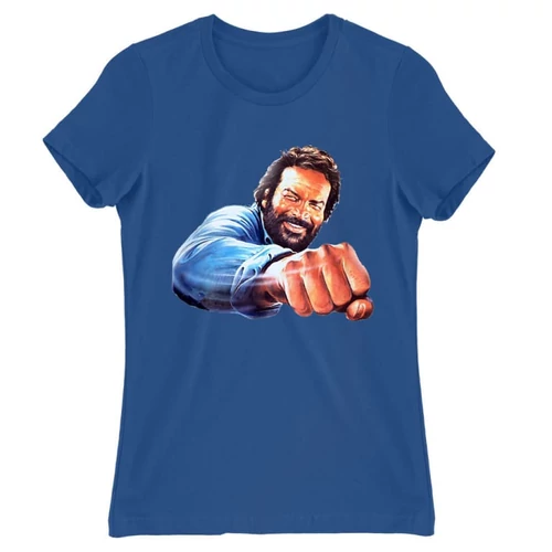 Királykék Bud Spencer női rövid ujjú póló - Pofon