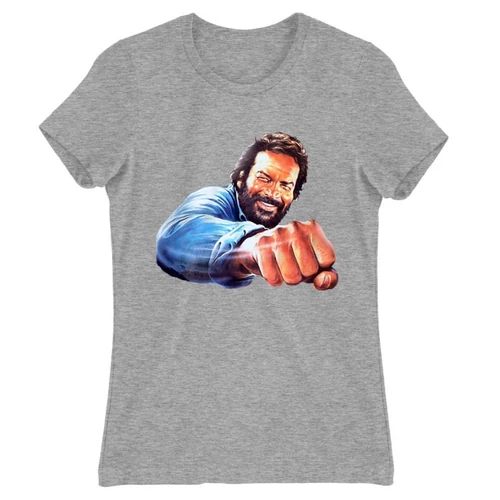 Sportszürke Bud Spencer női rövid ujjú póló - Pofon