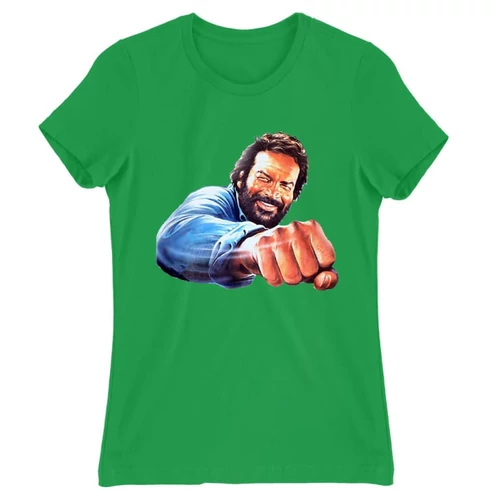 Zöld Bud Spencer női rövid ujjú póló - Pofon