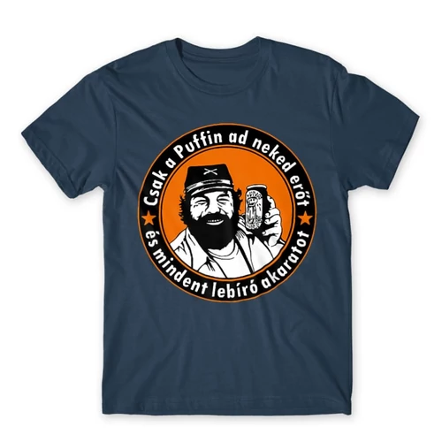 Denim Bud Spencer férfi rövid ujjú póló - Puffin lekvár