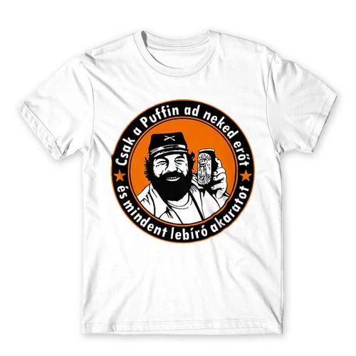 Fehér Bud Spencer férfi rövid ujjú póló - Puffin lekvár