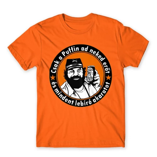 Narancs Bud Spencer férfi rövid ujjú póló - Puffin lekvár