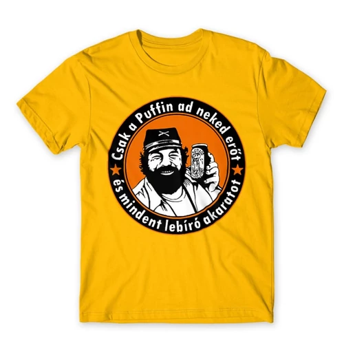 Sárga Bud Spencer férfi rövid ujjú póló - Puffin lekvár
