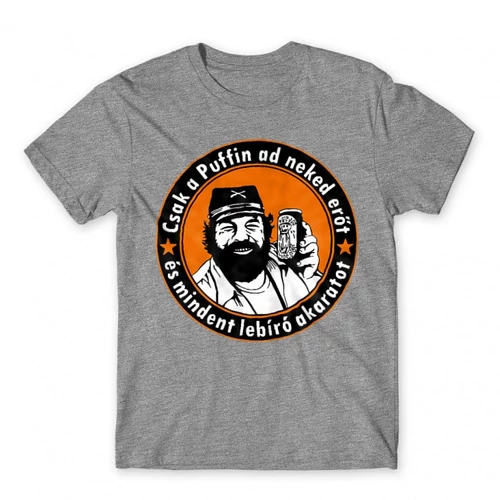 Sportszürke Bud Spencer férfi rövid ujjú póló - Puffin lekvár
