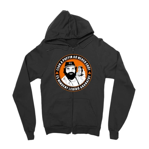 Fekete Bud Spencer zipzáros pulóver - Puffin lekvár