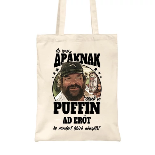 Homok Bud Spencer vászontáska - Apa Puffin
