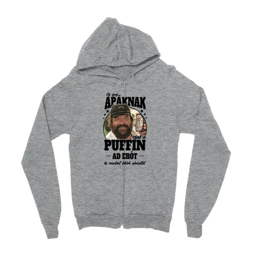 Sportszürke Bud Spencer unisex kapucnis pulóver - Apa Puffin