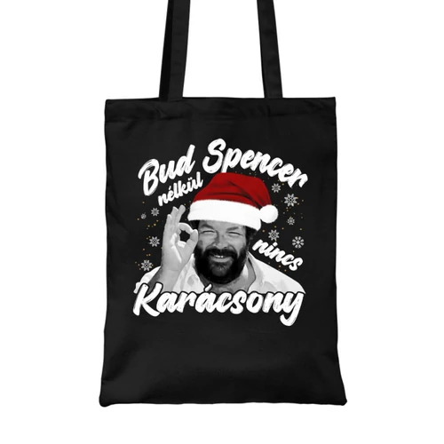 Fekete Bud Spencer vászontáska - Bud Spencer nélkül nincs Karácsony