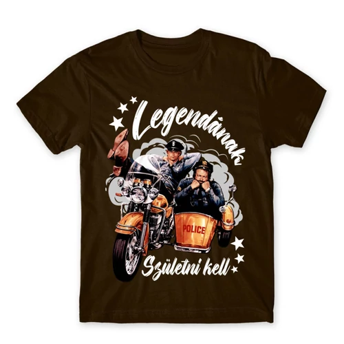 Barna Bud Spencer férfi rövid ujjú póló - Legendának születni kell - Bud és Terence