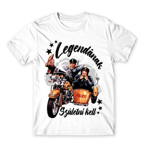 Fehér Bud Spencer férfi rövid ujjú póló - Legendának születni kell - Bud és Terence