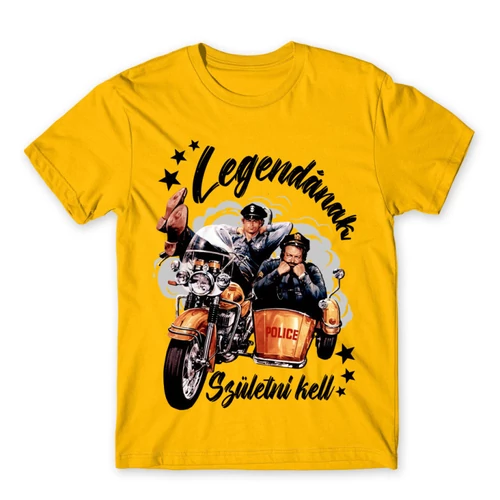 Sárga Bud Spencer férfi rövid ujjú póló - Legendának születni kell - Bud és Terence