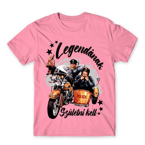 Világos rózsaszín Bud Spencer férfi rövid ujjú póló - Legendának születni kell - Bud és Terence