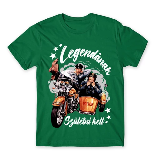 Zöld Bud Spencer férfi rövid ujjú póló - Legendának születni kell - Bud és Terence