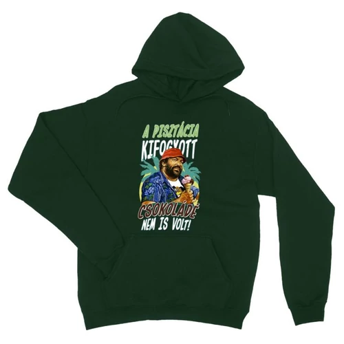 Sötétzöld Bud Spencer unisex kapucnis pulóver - Pisztácia