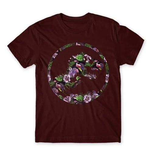 Bordó Tropical Jurassic Logo férfi rövid ujjú póló
