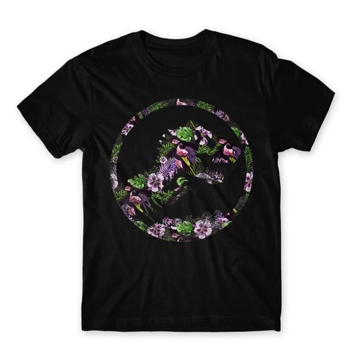 Fekete Tropical Jurassic Logo férfi rövid ujjú póló
