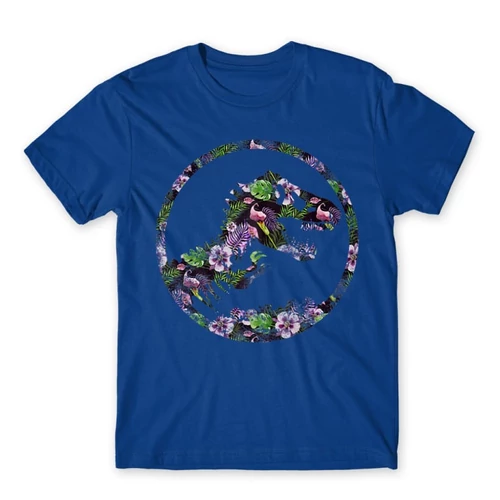 Királykék Tropical Jurassic Logo férfi rövid ujjú póló