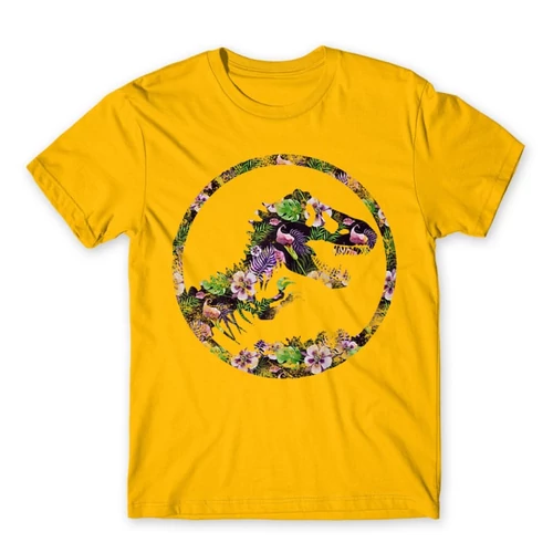 Sárga Tropical Jurassic Logo férfi rövid ujjú póló