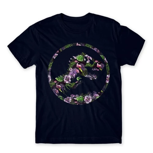 Sötétkék Tropical Jurassic Logo férfi rövid ujjú póló