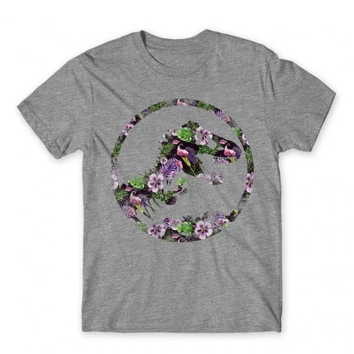 Sportszürke Tropical Jurassic Logo férfi rövid ujjú póló