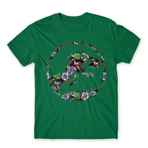 Zöld Tropical Jurassic Logo férfi rövid ujjú póló