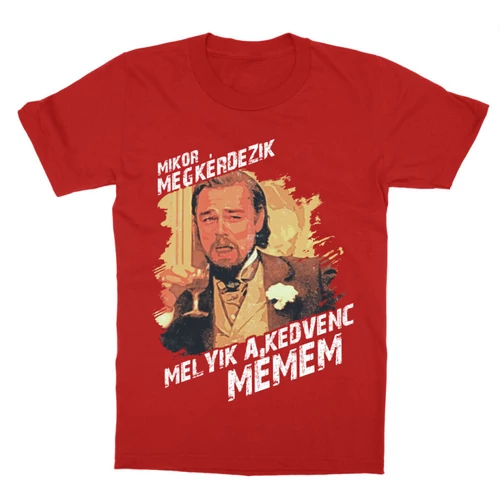Piros Leonardo DiCaprio mém gyerek rövid ujjú póló - Mikor megkérdezik...