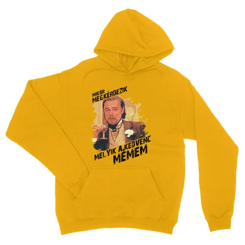 Sárga Leonardo DiCaprio mém unisex kapucnis pulóver - Mikor megkérdezik...