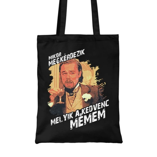 Fekete Leonardo DiCaprio mém vászontáska - Mikor megkérdezik...
