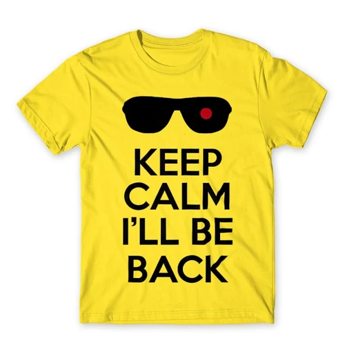 Sárga Terminátor férfi rövid ujjú póló - Keep calm I’ll be Termintator