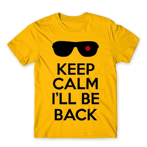 Sárga Terminátor férfi rövid ujjú póló - Keep calm I’ll be Termintator