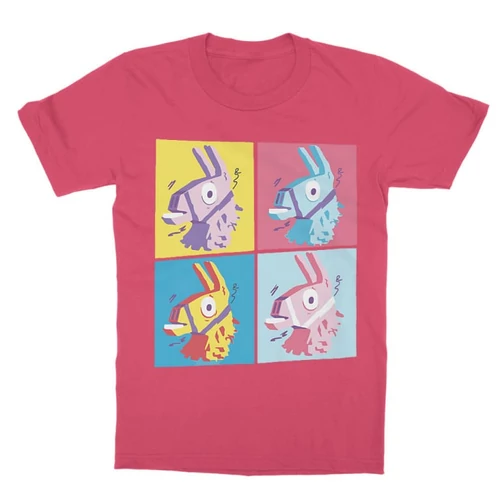 Pink Fortnite gyerek rövid ujjú póló - Fortnite Llamas