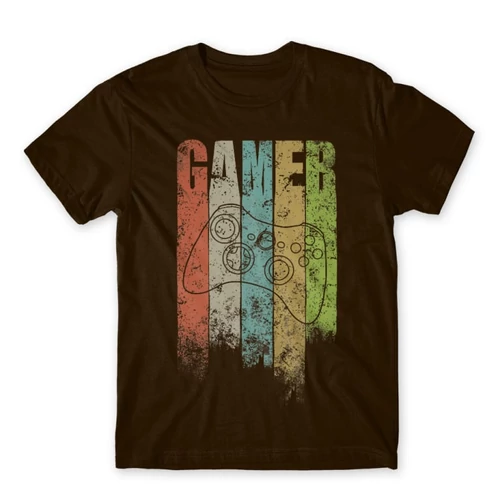 Barna Gamer - férfi rövid ujjú póló - Colors