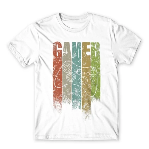Fehér Gamer - férfi rövid ujjú póló - Colors
