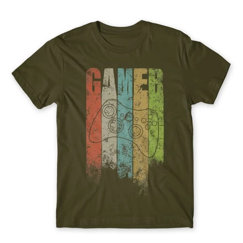 Khaki Gamer - férfi rövid ujjú póló - Colors