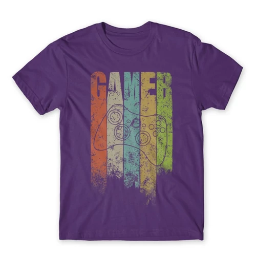 Sötétlila Gamer - férfi rövid ujjú póló - Colors