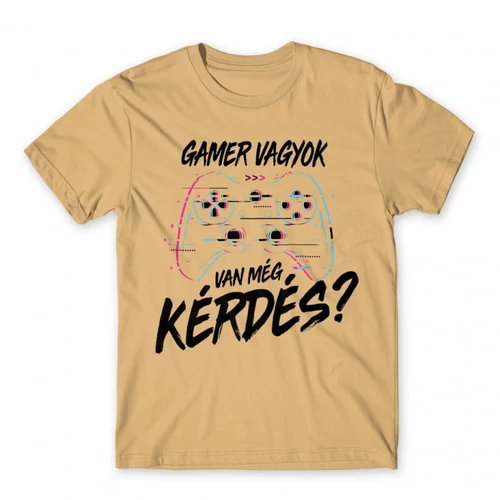 Homok Gamer vagyok, van még kérdés? - férfi rövid ujjú póló 